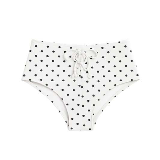 White Shorty Polka Dot